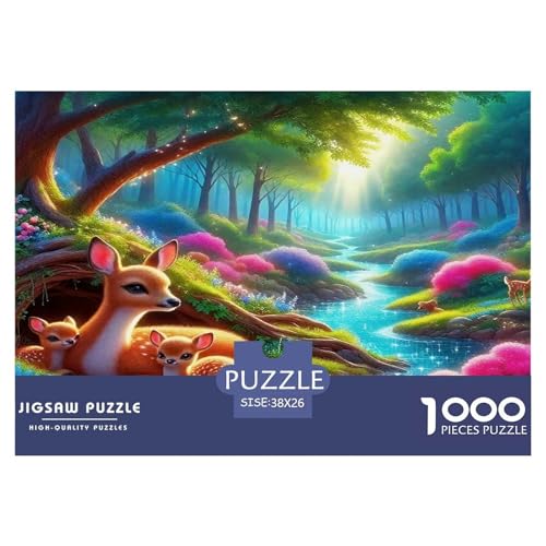 Hirsch Puzzles 1000-teilige Schwer Puzzle Spielzeug Lernspiel Impossible Herausforderungsspielzeug Für Erwachsene Kinder 38x26cm/1000pcs von UNRXJZLVM
