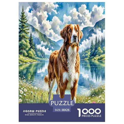 Irish Setzer Puzzle 1000-teilige Schwer Puzzle Spielzeug Pädagogisches Spiel Impossible Herausforderungsspielzeug Für Erwachsene Kinder 38x26cm/1000pcs von UNRXJZLVM