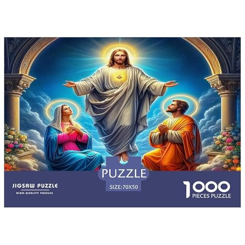 Jesus - Religion Puzzle 1000 Teile Schwer Puzzle Spielzeug Pädagogisches Spiel Impossible Herausforderungsspielzeug Für Erwachsene Kinder 70x50cm/1000pcs von UNRXJZLVM