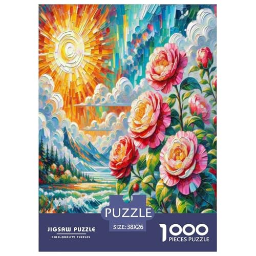 Kamellien Puzzle 1000 Teile Schwer Puzzle Spielzeug Pädagogisches Spiel Impossible Herausforderung Spielzeug Für Erwachsene Kinder 38x26cm/1000pcs von UNRXJZLVM