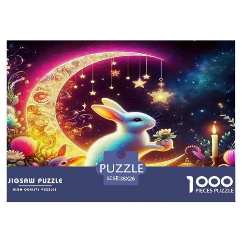 Kaninchen Puzzle 1000 Teile Schwer Puzzle Spielzeug Lernspiel Impossible Herausforderungsspielzeug Für Erwachsene Kinder 38x26cm/1000pcs von UNRXJZLVM