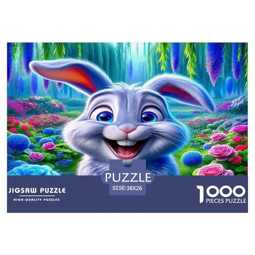 Kaninchen Puzzle 1000 Teile Schwer Puzzle Spielzeug Pädagogisches Spiel Impossible Herausforderungsspielzeug Für Erwachsene Kinder 38x26cm/1000pcs von UNRXJZLVM