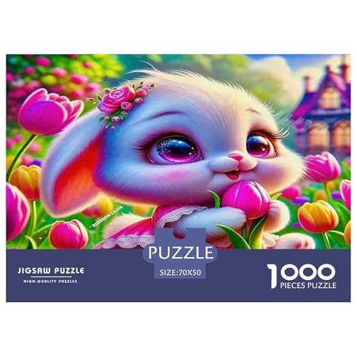 Kaninchen Puzzle 1000-teilige Schwer Puzzle Spielzeug Lernspiel Impossible Herausforderung Spielzeug Für Erwachsene Kinder 70x50cm/1000pcs von UNRXJZLVM