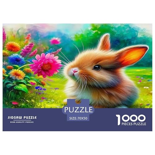 Kaninchen Puzzle 1000-teilige Schwer Puzzle Spielzeug Lernspiel Impossible Herausforderungsspielzeug Für Erwachsene Kinder 70x50cm/1000pcs von UNRXJZLVM