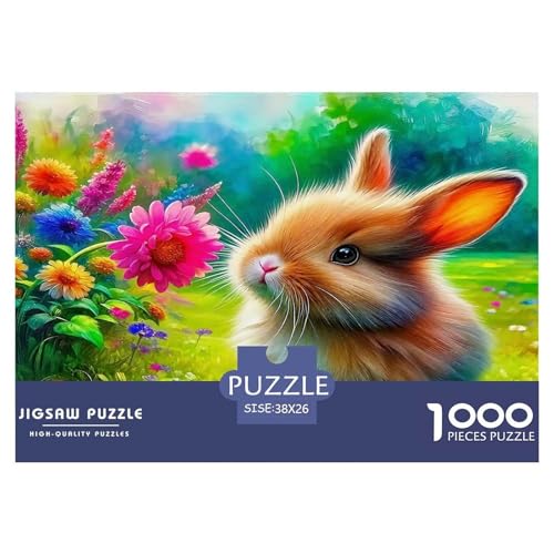 Kaninchen Puzzles 1000 Teile Schwer Puzzle Spielzeug Lernspiel Impossible Herausforderung Spielzeug Für Erwachsene Kinder 38x26cm/1000pcs von UNRXJZLVM