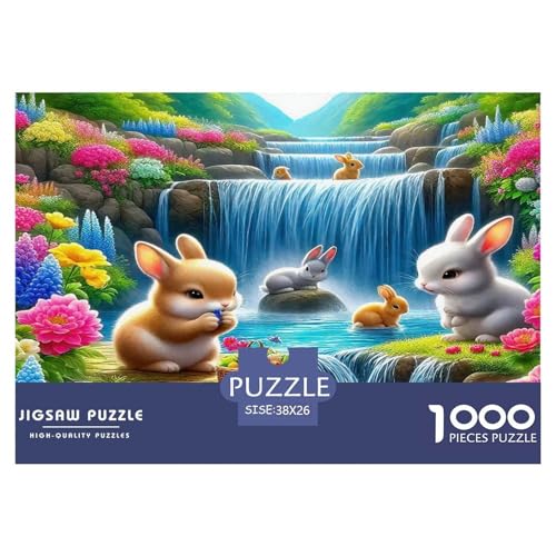 Kaninchen Puzzles 1000-teilige Schwer Puzzle Spielzeug Lernspiel Impossible Herausforderungsspielzeug Für Erwachsene Kinder 38x26cm/1000pcs von UNRXJZLVM