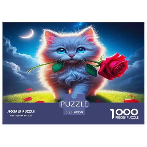 Katze Puzzle 1000 Teile Schwer Puzzle Spielzeug Pädagogisches Spiel Impossible Herausforderungsspielzeug Für Erwachsene Kinder 70x50cm/1000pcs von UNRXJZLVM