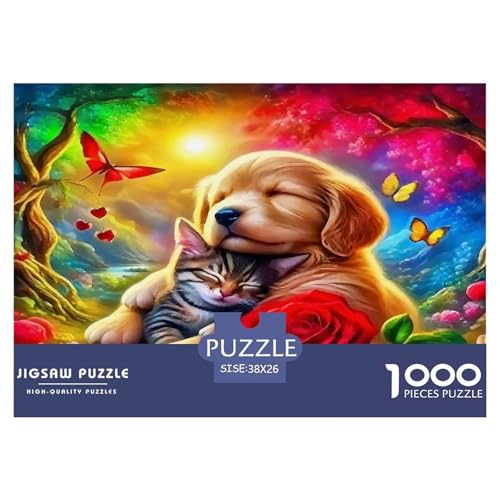 Katze Puzzle 1000-teilige Schwer Puzzle Spielzeug Lernspiel Impossible Herausforderung Spielzeug Für Erwachsene Kinder 38x26cm/1000pcs von UNRXJZLVM