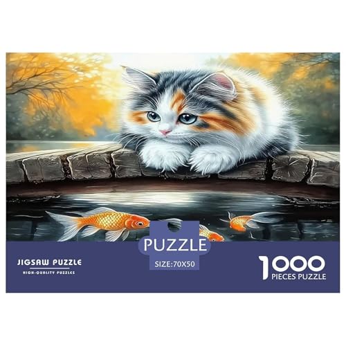 Katze Puzzles 1000 Teile Schwer Puzzle Spielzeug Lernspiel Impossible Herausforderung Spielzeug Für Erwachsene Kinder 70x50cm/1000pcs von UNRXJZLVM