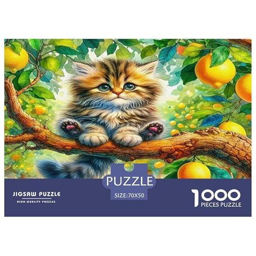 Katze Puzzles 1000 Teile Schwer Puzzle Spielzeug Lernspiel Impossible Herausforderungsspielzeug Für Erwachsene Kinder 70x50cm/1000pcs von UNRXJZLVM