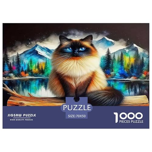 Katze Puzzles 1000 Teile Schwer Puzzle Spielzeug Lernspiel Impossible Herausforderungsspielzeug Für Erwachsene Und Kinder in Bewährter 70x50cm/1000pcs von UNRXJZLVM