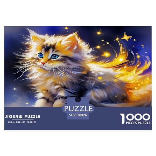Katze Puzzles 1000 Teile Schwer Puzzle Spielzeug Pädagogisches Spiel Impossible Herausforderungsspielzeug Für Erwachsene Kinder 38x26cm/1000pcs von UNRXJZLVM