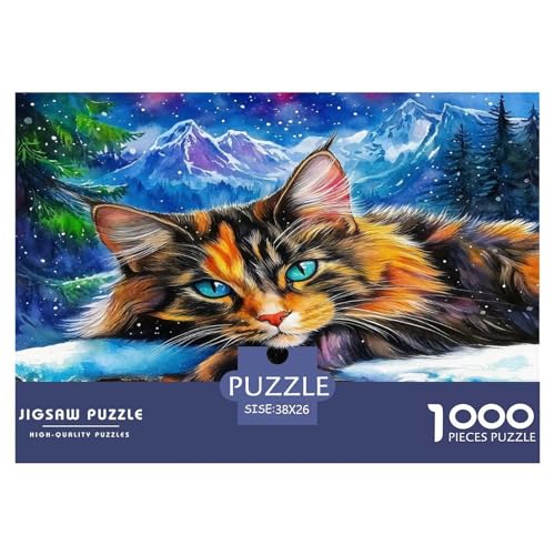 Katze Puzzles 1000 Teile Schwer Puzzle Spielzeug Pädagogisches Spiel Impossible Herausforderungsspielzeug Für Erwachsene Kinder 38x26cm/1000pcs von UNRXJZLVM