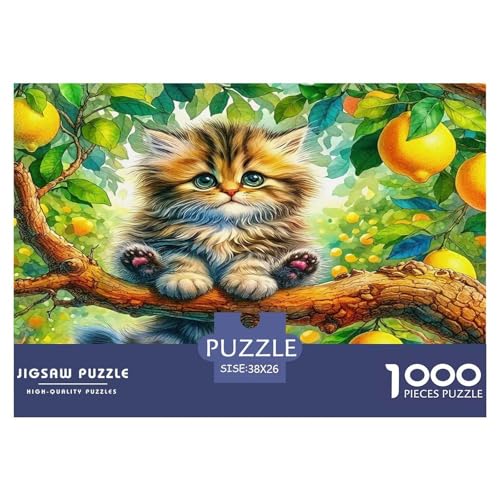 Katze Puzzles 1000 Teile Schwer Puzzle Spielzeug Pädagogisches Spiel Impossible Herausforderungsspielzeug Für Erwachsene Kinder 38x26cm/1000pcs von UNRXJZLVM