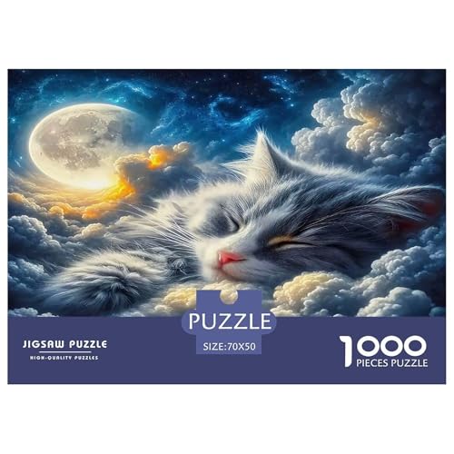 Katze Puzzles 1000 Teile Schwer Puzzle Spielzeug Pädagogisches Spiel Impossible Herausforderungsspielzeug Für Erwachsene Kinder 70x50cm/1000pcs von UNRXJZLVM