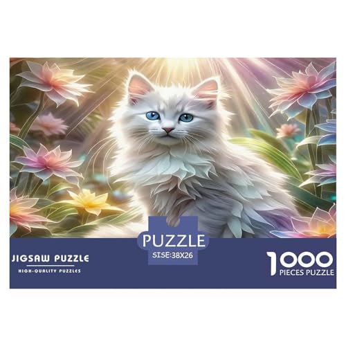 Katze Puzzles 1000-teilige Schwer Puzzle Spielzeug Lernspiel Impossible Herausforderungsspielzeug Für Erwachsene Kinder 38x26cm/1000pcs von UNRXJZLVM
