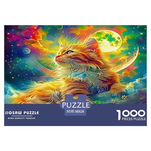 Katze Puzzles 1000-teilige Schwer Puzzle Spielzeug Lernspiel Impossible Herausforderungsspielzeug Für Erwachsene Kinder 38x26cm/1000pcs von UNRXJZLVM