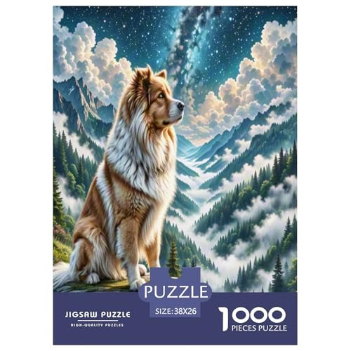 Keeshond Puzzles 1000 Teile Schwer Puzzle Spielzeug Lernspiel Impossible Herausforderungsspielzeug Für Erwachsene Und Kinder in Bewährter 38x26cm/1000pcs von UNRXJZLVM