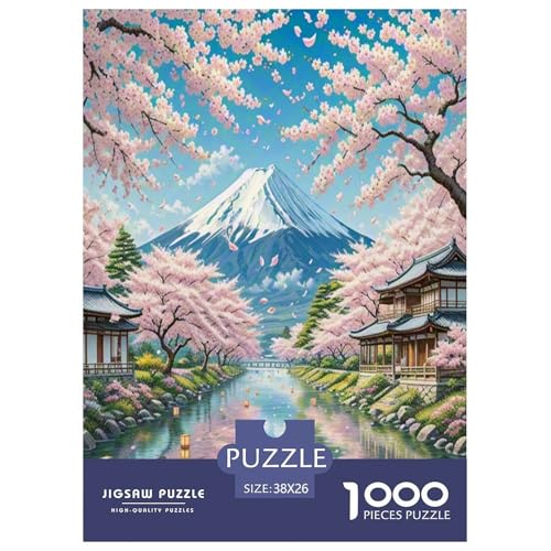 Kirschblüte Puzzle 1000 Teile Schwer Puzzle Spielzeug Pädagogisches Spiel Impossible Herausforderung Spielzeug Für Erwachsene Kinder 38x26cm/1000pcs von UNRXJZLVM