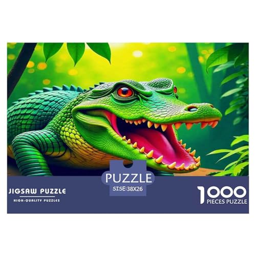 Krokodil Puzzle 1000 Teile Schwer Puzzle Spielzeug Lernspiel Impossible Herausforderungsspielzeug Für Erwachsene Kinder 38x26cm/1000pcs von UNRXJZLVM