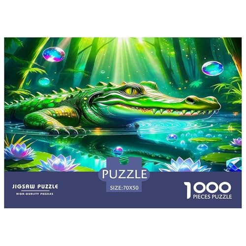 Krokodil Puzzles 1000 Teile Schwer Puzzle Spielzeug Lernspiel Impossible Herausforderung Spielzeug Für Erwachsene Kinder 70x50cm/1000pcs von UNRXJZLVM