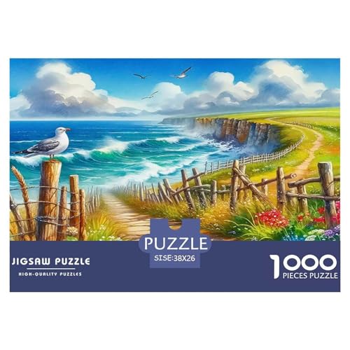 Küstenlandschaft Puzzle 1000 Teile Schwer Puzzle Spielzeug Lernspiel Impossible Herausforderungsspielzeug Für Erwachsene Kinder 38x26cm/1000pcs von UNRXJZLVM