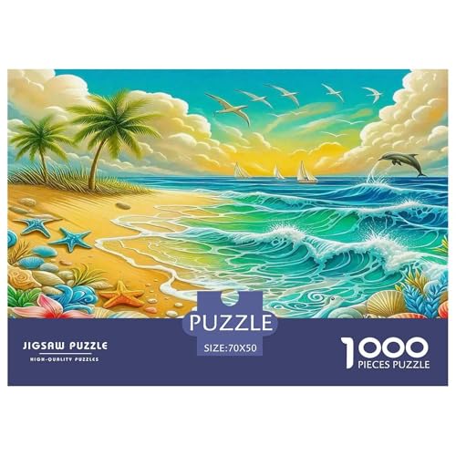Küstenlandschaft Puzzles 1000 Teile Schwer Puzzle Spielzeug Pädagogisches Spiel Impossible Herausforderungsspielzeug Für Erwachsene Kinder 70x50cm/1000pcs von UNRXJZLVM