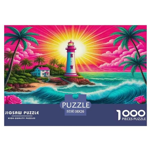 Leuchtturm Puzzle 1000-teilige Schwer Puzzle Spielzeug Lernspiel Impossible Herausforderung Spielzeug Für Erwachsene Kinder 38x26cm/1000pcs von UNRXJZLVM