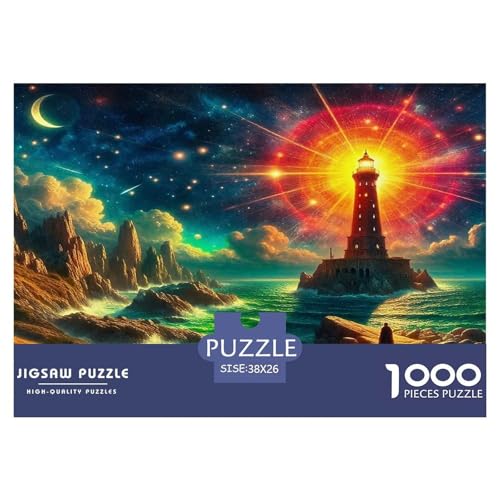 Leuchtturm Puzzle 1000-teilige Schwer Puzzle Spielzeug Lernspiel Impossible Herausforderung Spielzeug Für Erwachsene Kinder 38x26cm/1000pcs von UNRXJZLVM
