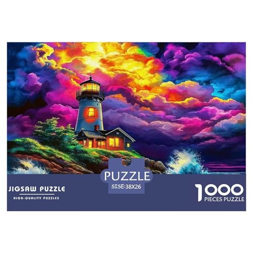 Leuchtturm Puzzle 1000-teilige Schwer Puzzle Spielzeug Lernspiel Impossible Herausforderung Spielzeug Für Erwachsene Kinder 38x26cm/1000pcs von UNRXJZLVM