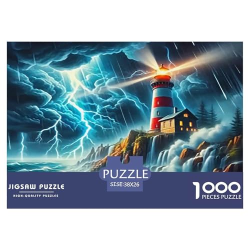Leuchtturm Puzzles 1000 Teile Schwer Puzzle Spielzeug Lernspiel Impossible Herausforderung Spielzeug Für Erwachsene Kinder 38x26cm/1000pcs von UNRXJZLVM
