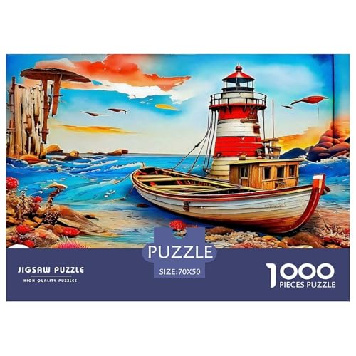 Leuchtturm Puzzles 1000 Teile Schwer Puzzle Spielzeug Lernspiel Impossible Herausforderung Spielzeug Für Erwachsene Kinder 70x50cm/1000pcs von UNRXJZLVM