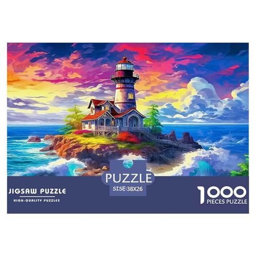 Leuchtturm Puzzles 1000 Teile Schwer Puzzle Spielzeug Lernspiel Impossible Herausforderungsspielzeug Für Erwachsene Kinder 38x26cm/1000pcs von UNRXJZLVM