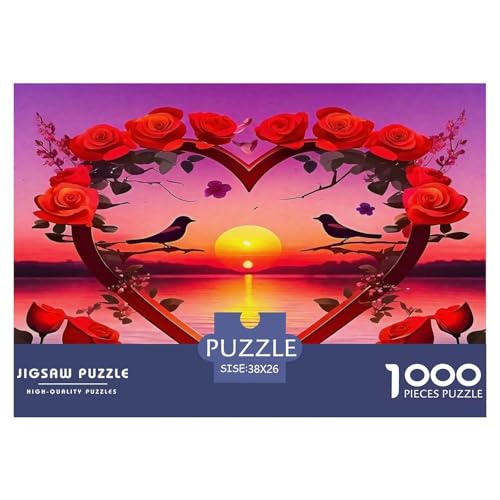 Liebe Blumen Puzzle 1000 Teile Schwer Puzzle Spielzeug Lernspiel Impossible Herausforderung Spielzeug Für Erwachsene Kinder 38x26cm/1000pcs von UNRXJZLVM