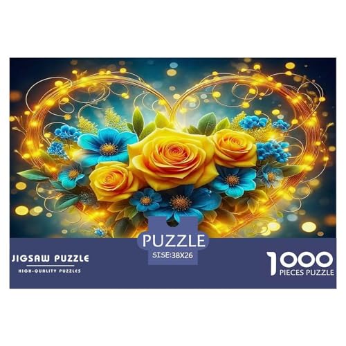 Liebe Blumen Puzzle 1000 Teile Schwer Puzzle Spielzeug Lernspiel Impossible Herausforderungsspielzeug Für Erwachsene Kinder 38x26cm/1000pcs von UNRXJZLVM