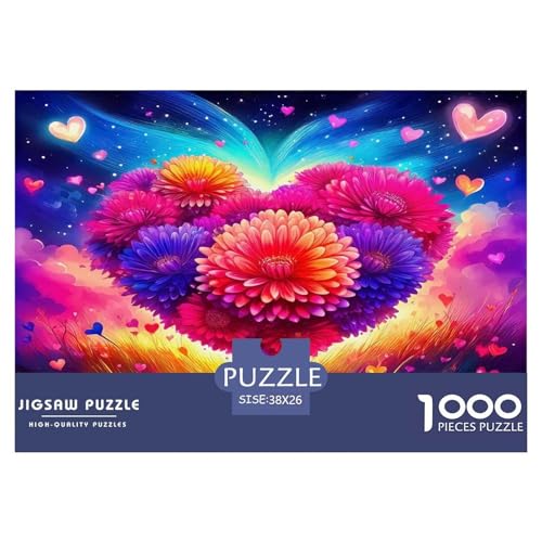 Liebe Blumen Puzzle 1000 Teile Schwer Puzzle Spielzeug Pädagogisches Spiel Impossible Herausforderungsspielzeug Für Erwachsene Und Kinder Ab 14 Jahren 38x26cm/1000pcs von UNRXJZLVM