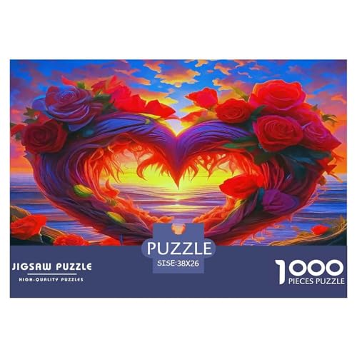 Liebe Blumen Puzzles 1000 Teile Schwer Puzzle Spielzeug Lernspiel Impossible Herausforderungsspielzeug Für Erwachsene Kinder 38x26cm/1000pcs von UNRXJZLVM
