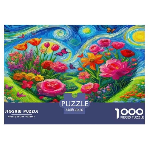 Liebe Blumen Puzzles 1000 Teile Schwer Puzzle Spielzeug Pädagogisches Spiel Impossible Herausforderung Spielzeug Für Erwachsene Und Kinder in Bewährter 38x26cm/1000pcs von UNRXJZLVM
