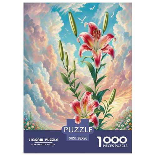Lilie Puzzle 1000-teilige Schwer Puzzle Spielzeug Lernspiel Impossible Herausforderung Spielzeug Für Erwachsene Und Kinder in Bewährter 38x26cm/1000pcs von UNRXJZLVM