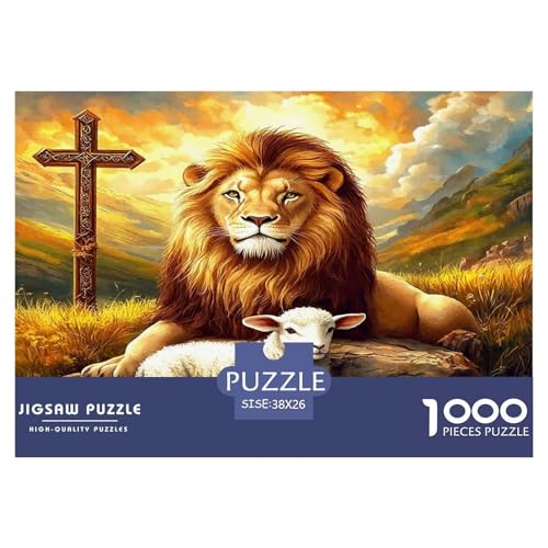 Löwen Puzzle 1000 Teile Schwer Puzzle Spielzeug Lernspiel Impossible Herausforderung Spielzeug Für Erwachsene Kinder 38x26cm/1000pcs von UNRXJZLVM