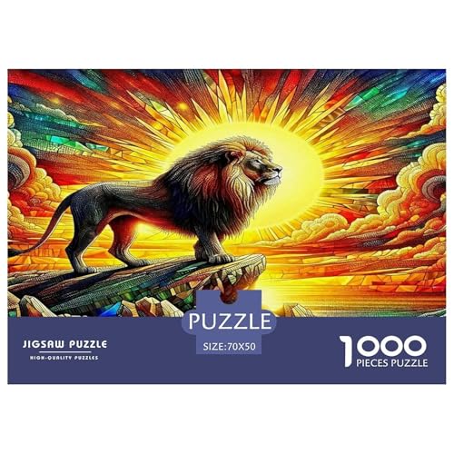 Löwen Puzzle 1000 Teile Schwer Puzzle Spielzeug Lernspiel Impossible Herausforderungsspielzeug Für Erwachsene Und Kinder Ab 12 Jahren 70x50cm/1000pcs von UNRXJZLVM