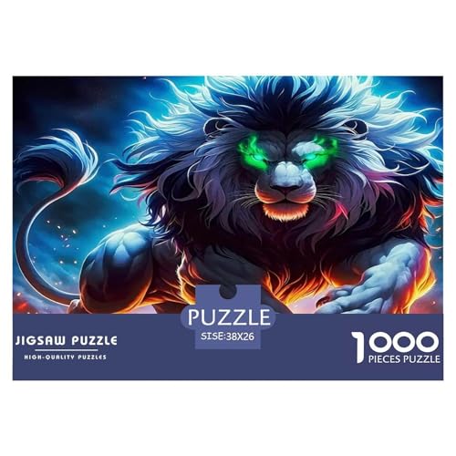 Löwen Puzzle 1000-teilige Schwer Puzzle Spielzeug Lernspiel Impossible Herausforderungsspielzeug Für Erwachsene Kinder 38x26cm/1000pcs von UNRXJZLVM