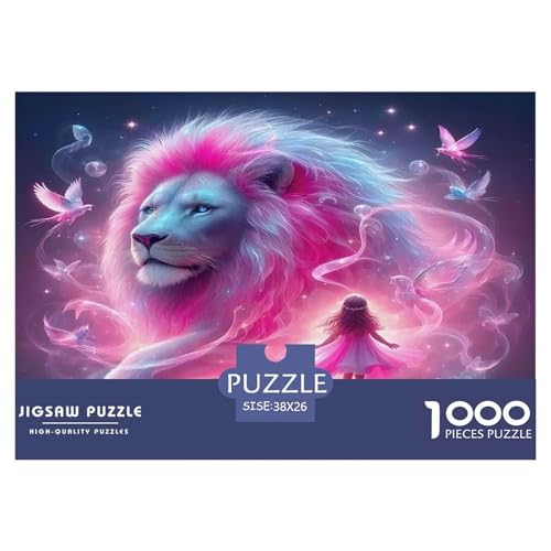 Löwen Puzzle 1000-teilige Schwer Puzzle Spielzeug Pädagogisches Spiel Impossible Herausforderungsspielzeug Für Erwachsene Kinder 38x26cm/1000pcs von UNRXJZLVM