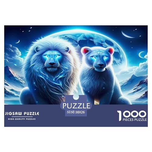 Löwen Puzzles 1000 Teile Schwer Puzzle Spielzeug Lernspiel Impossible Herausforderungsspielzeug Für Erwachsene Kinder 38x26cm/1000pcs von UNRXJZLVM
