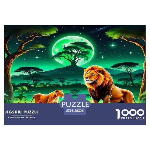 Löwen Puzzles 1000 Teile Schwer Puzzle Spielzeug Pädagogisches Spiel Impossible Herausforderungsspielzeug Für Erwachsene Kinder 38x26cm/1000pcs von UNRXJZLVM