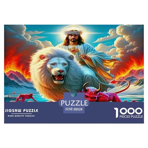 Löwen Puzzles 1000-teilige Schwer Puzzle Spielzeug Lernspiel Impossible Herausforderungsspielzeug Für Erwachsene Kinder 38x26cm/1000pcs von UNRXJZLVM