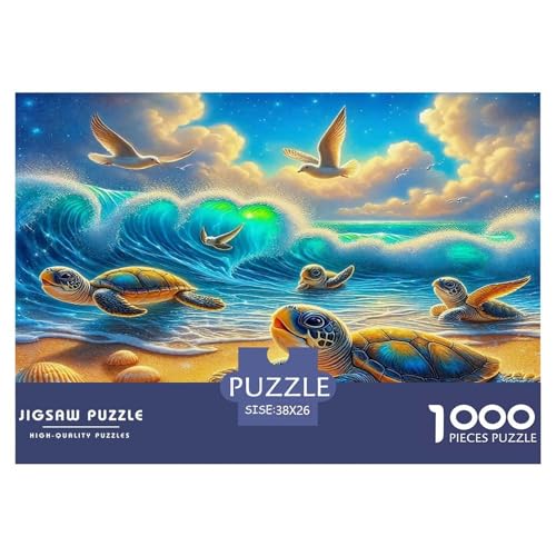 Meeresschildkröte Puzzle 1000 Teile Schwer Puzzle Spielzeug Lernspiel Impossible Herausforderung Spielzeug Für Erwachsene Kinder 38x26cm/1000pcs von UNRXJZLVM