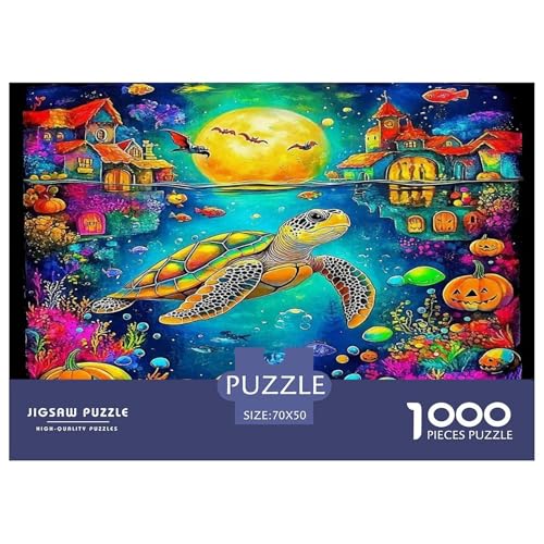 Meeresschildkröte Puzzle 1000 Teile Schwer Puzzle Spielzeug Pädagogisches Spiel Impossible Herausforderungsspielzeug Für Erwachsene Kinder 70x50cm/1000pcs von UNRXJZLVM