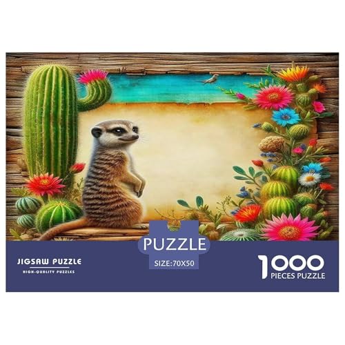 Meerkat Puzzle 1000-teilige Schwer Puzzle Spielzeug Lernspiel Impossible Herausforderung Spielzeug Für Erwachsene Und Kinder Ab 12 Jahren 70x50cm/1000pcs von UNRXJZLVM