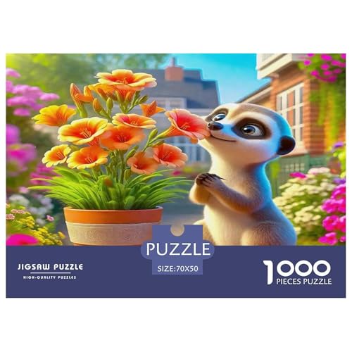 Meerkat Puzzles 1000 Teile Schwer Puzzle Spielzeug Pädagogisches Spiel Impossible Herausforderung Spielzeug Für Erwachsene Kinder 70x50cm/1000pcs von UNRXJZLVM